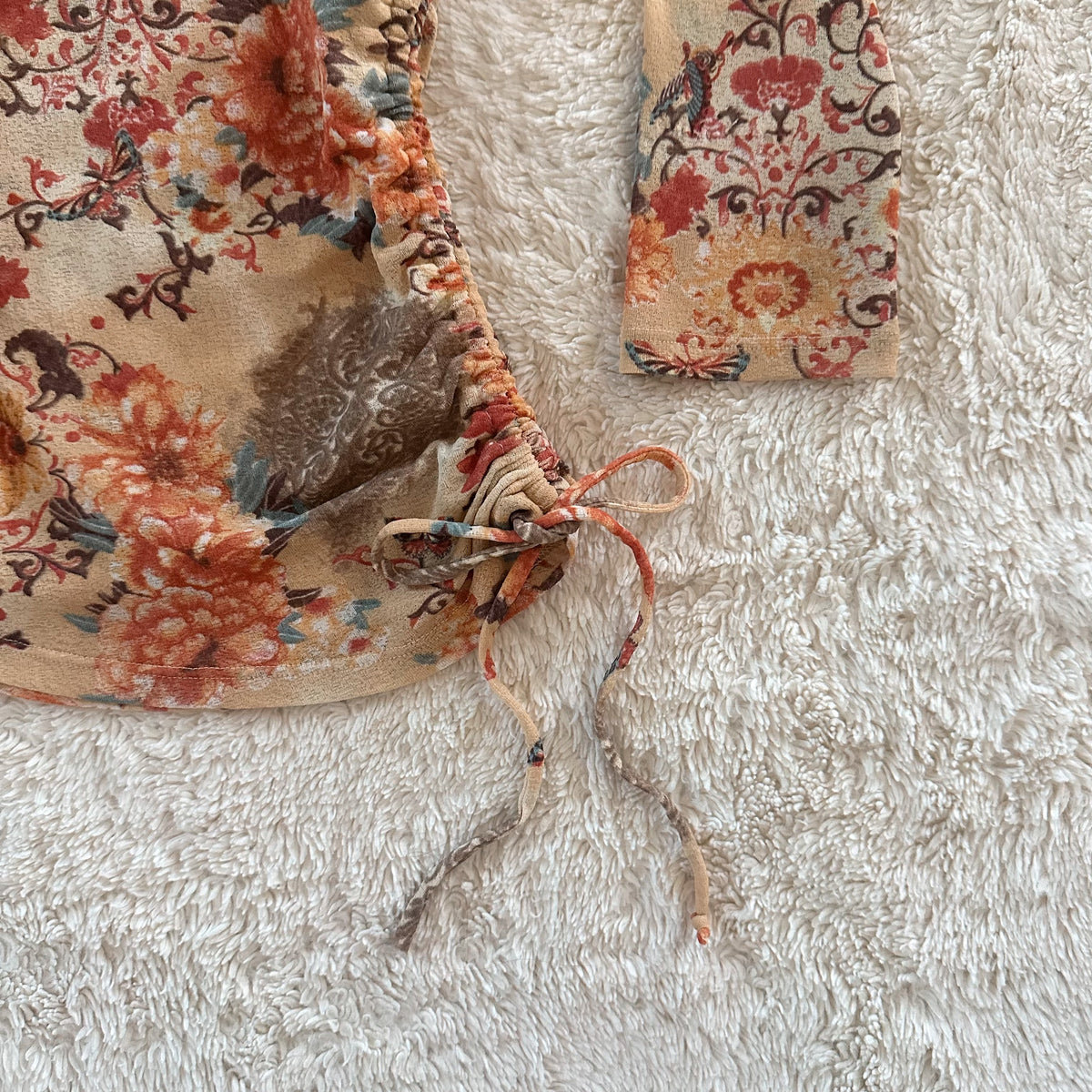 2000's autumn garden wrap top