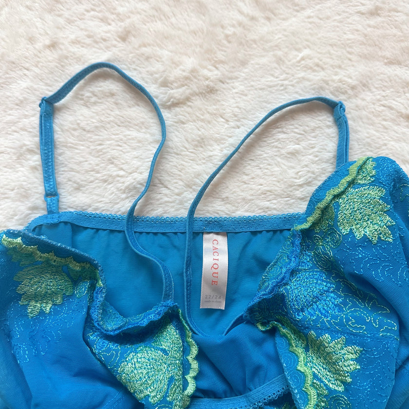 2000's blue spritz camisole
