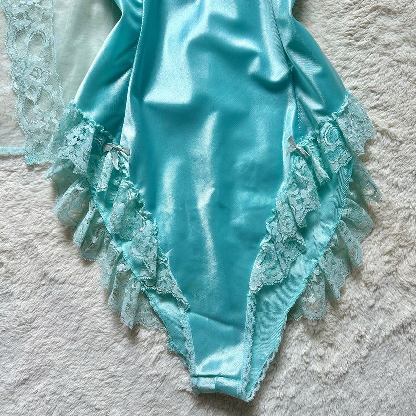 1980's aqua rose 2 pc set