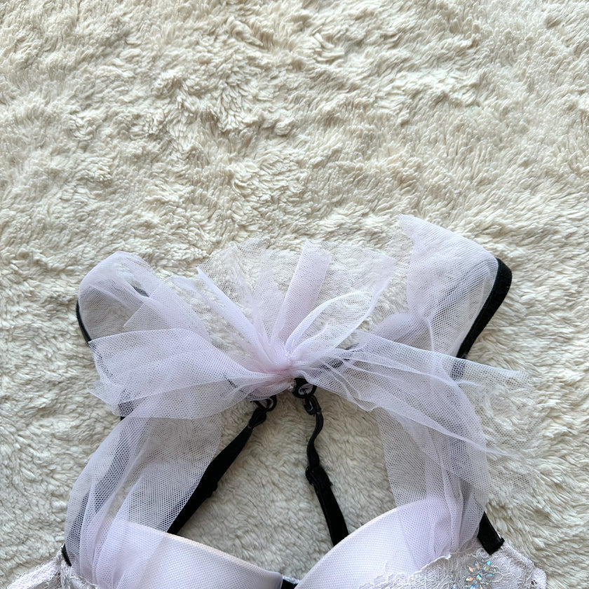 2014 rhinestone tulle vs fashion show bra