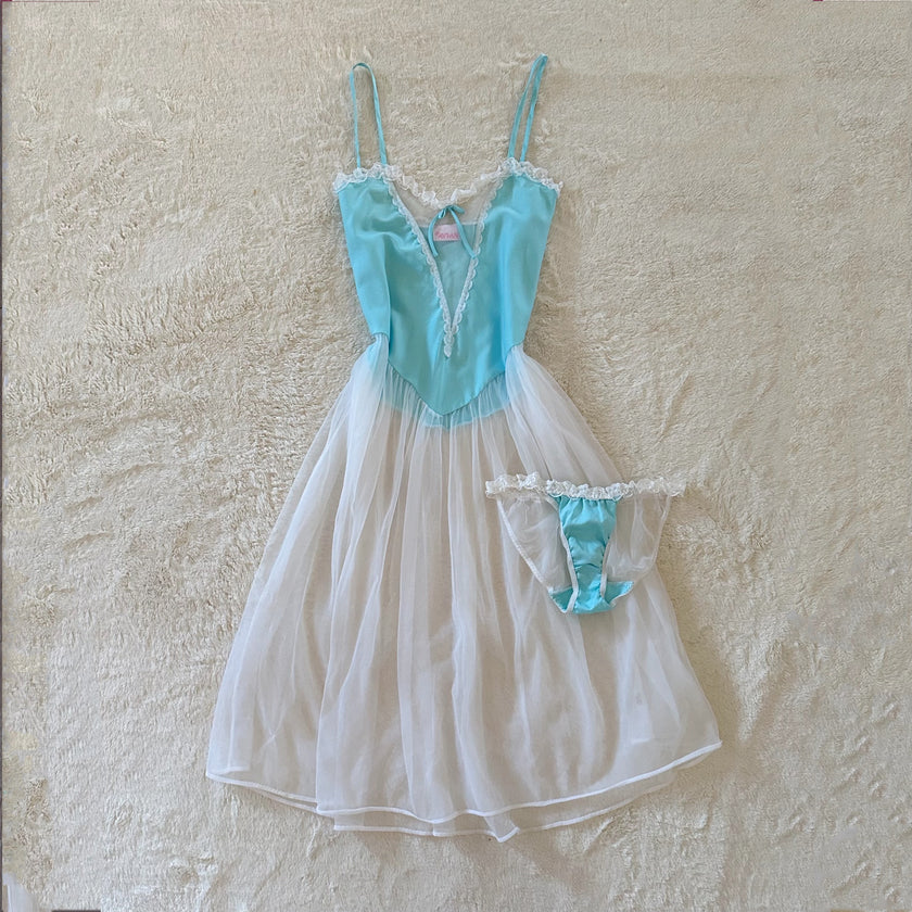 1990's ice princess slip dress set