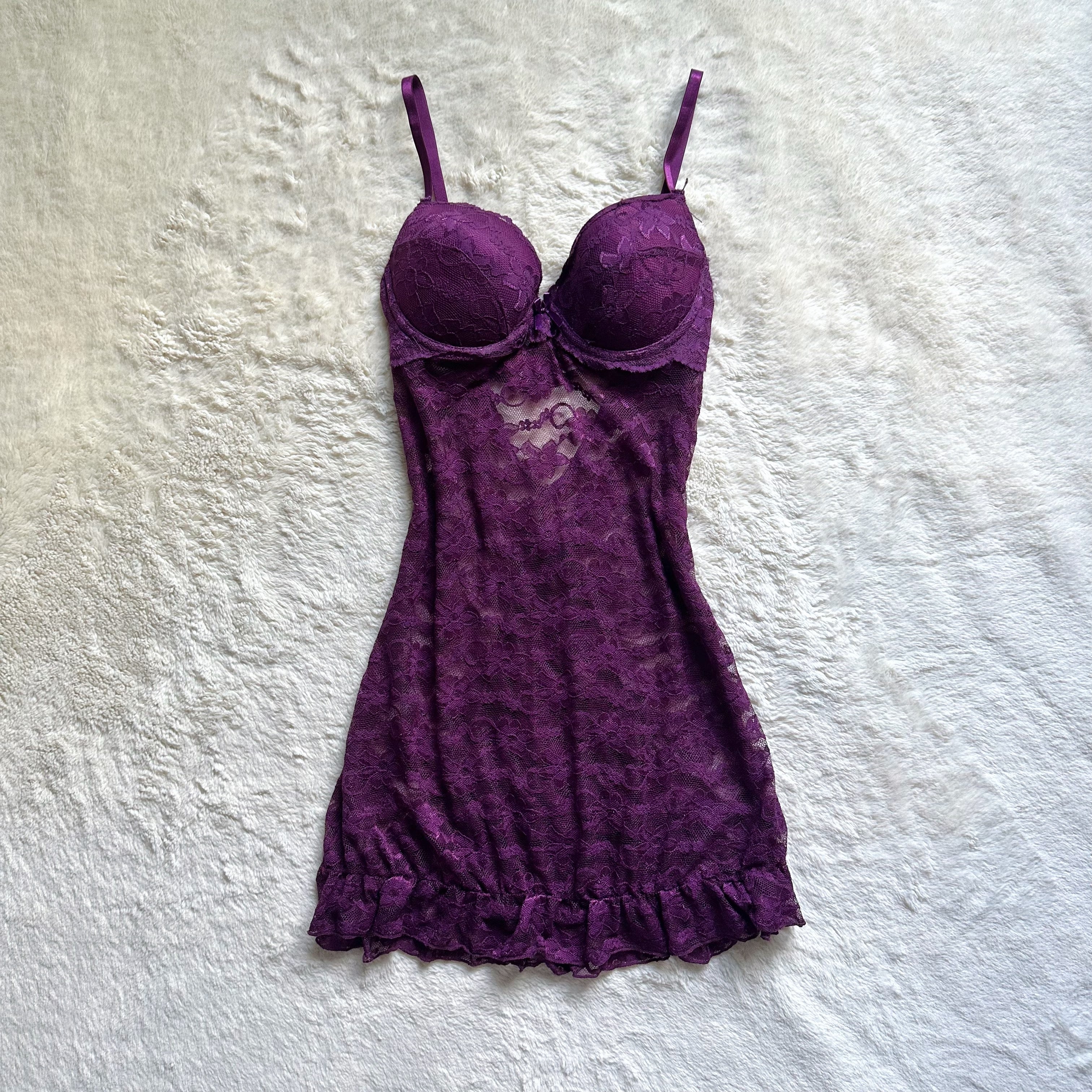 2000's plum temptation slip dress