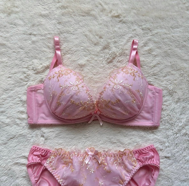 preorder - japanese brand ribbon princess bra + panty set