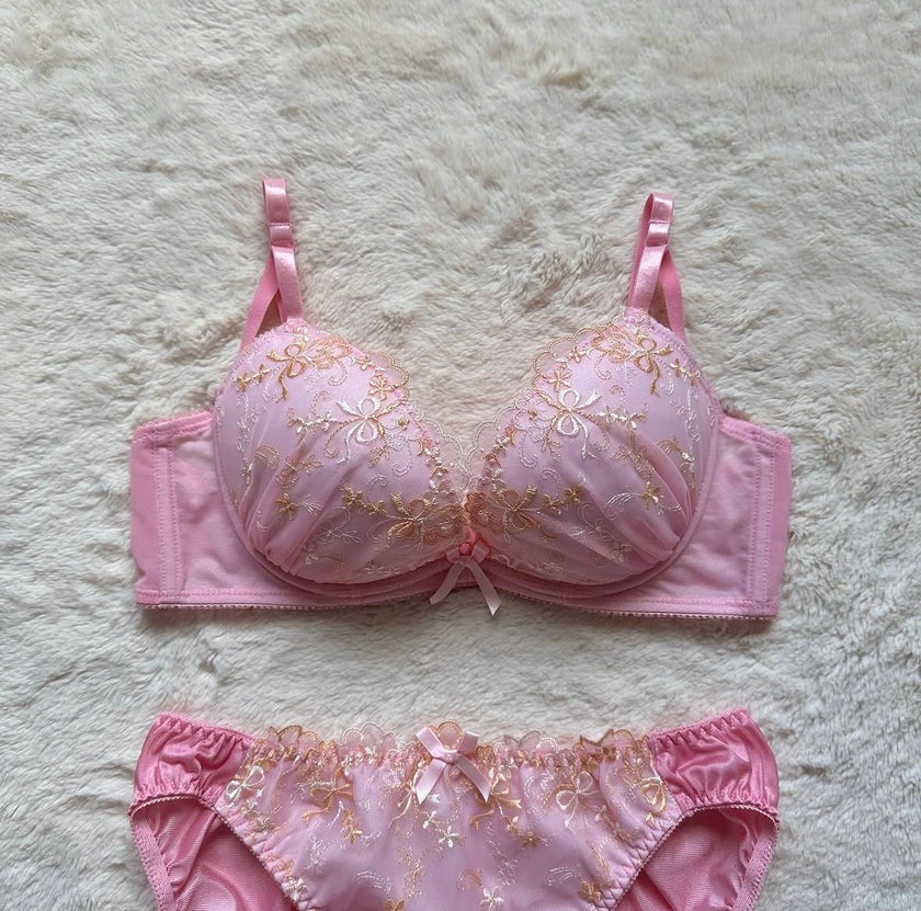 preorder - japanese brand ribbon princess bra + panty set