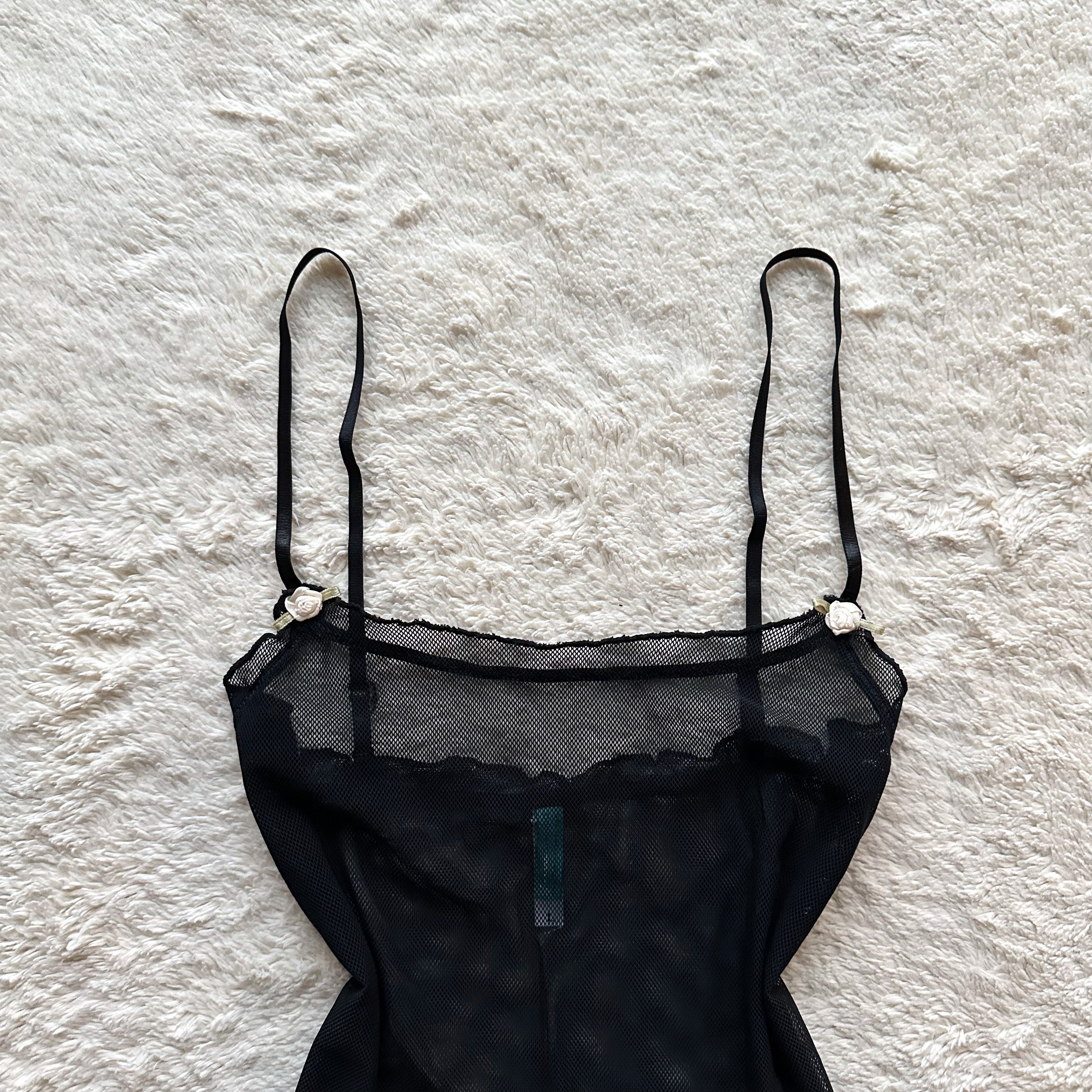 2000's rosette mesh camisole