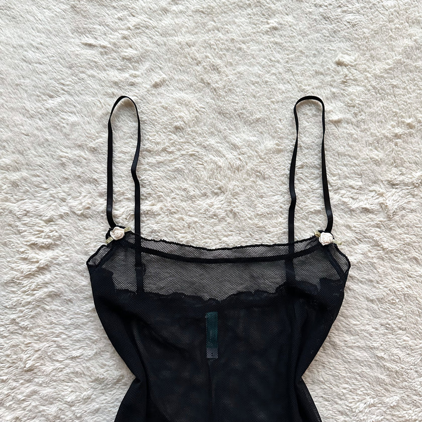2000's rosette mesh camisole