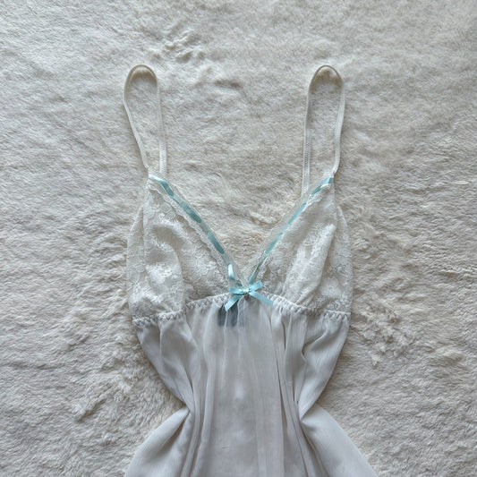 2000's bridal style babydoll slip dress