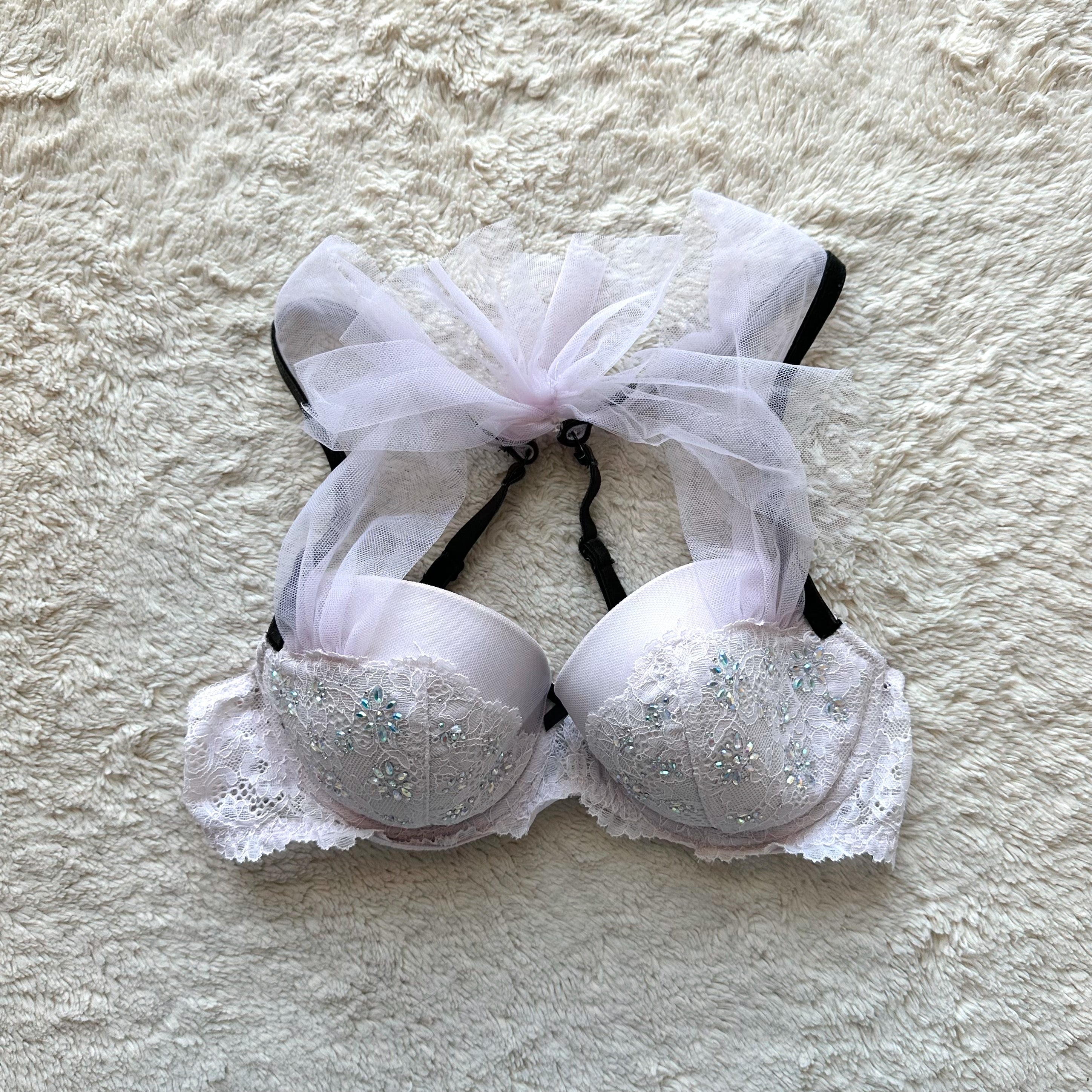 2014 rhinestone tulle vs fashion show bra