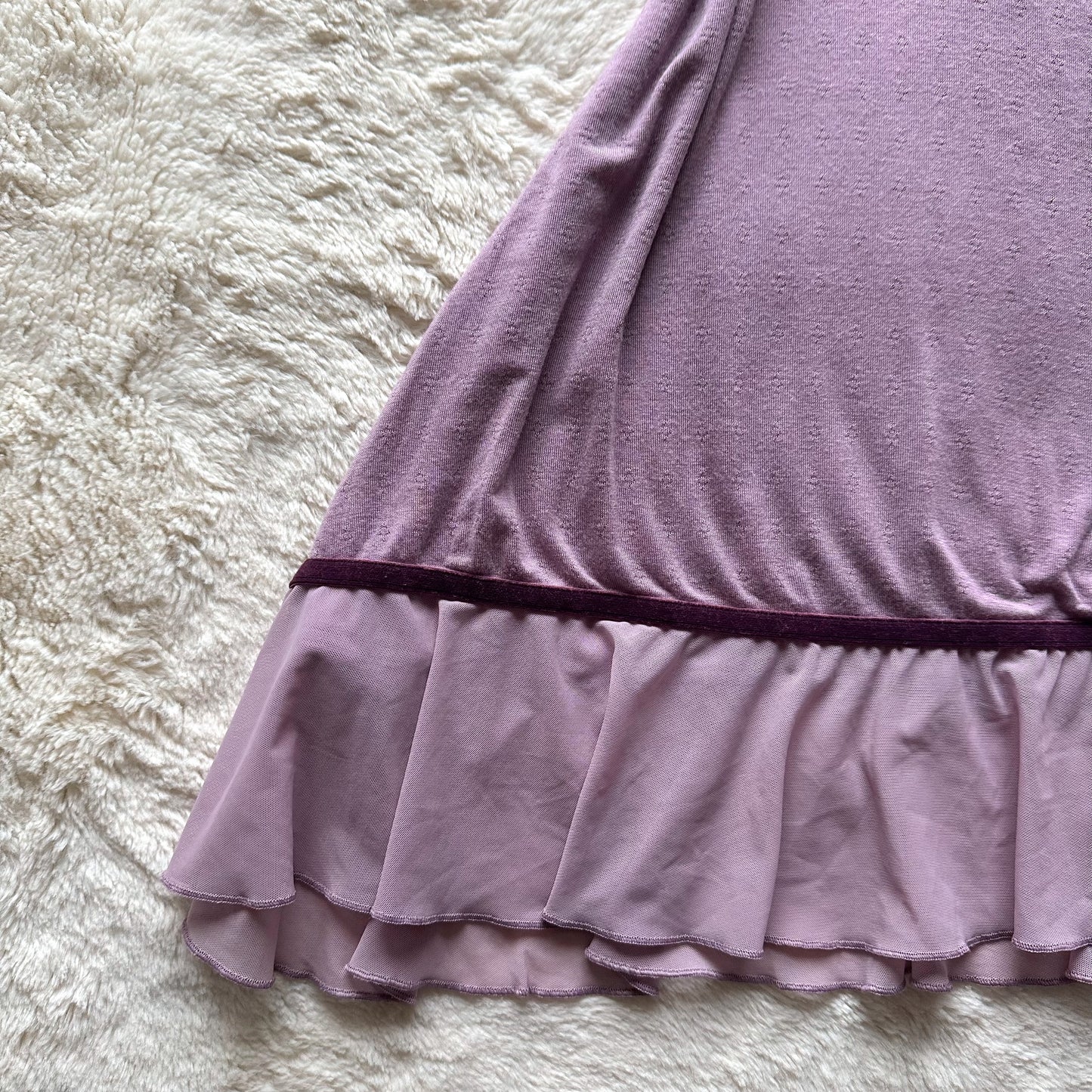 2006 lavender pointelle eyelet slip dress