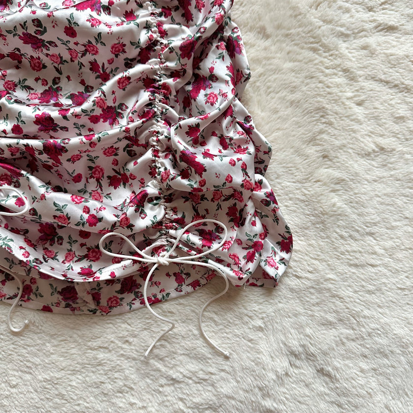 rosebud puff sleeve mini