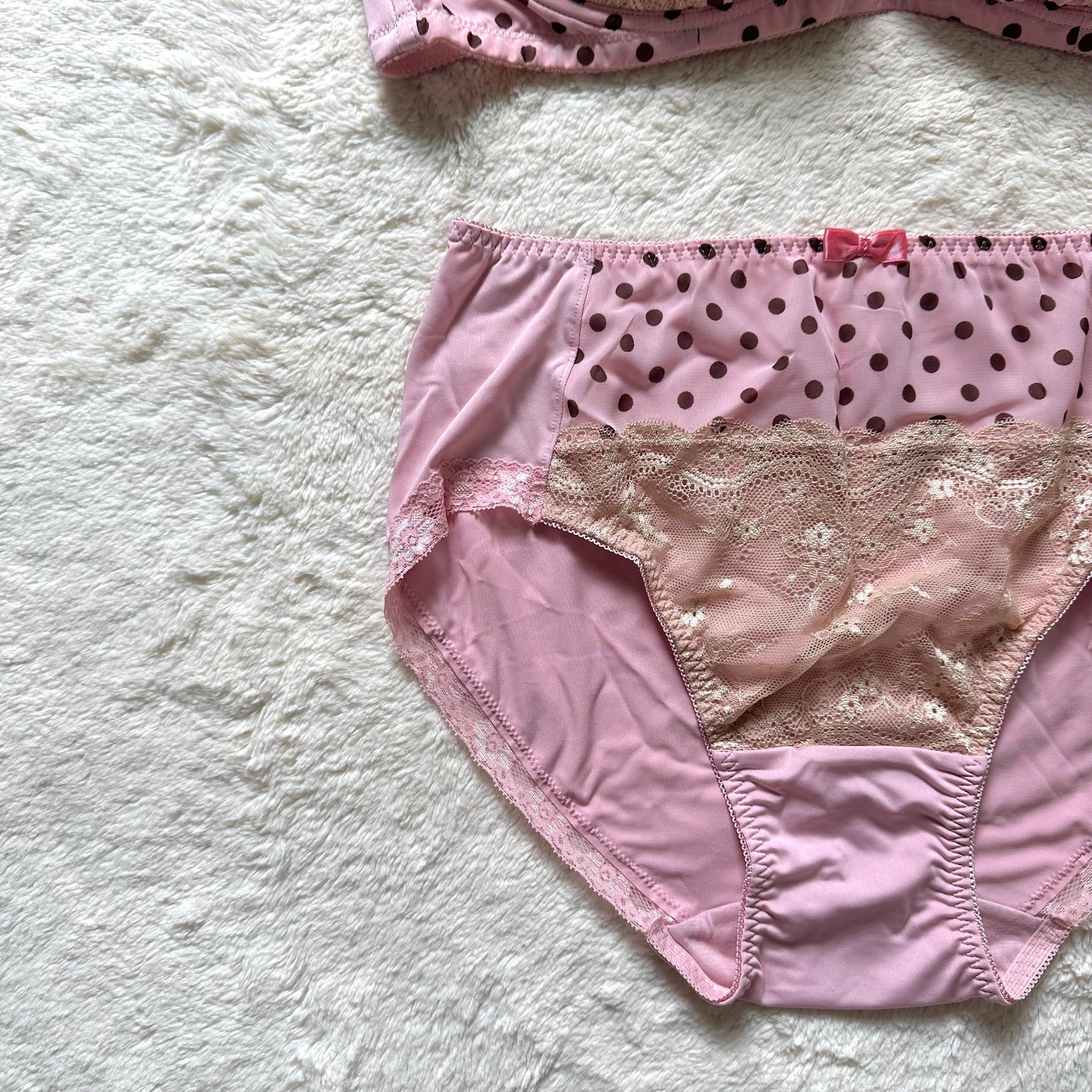 japanese brand polka dot bra + panty set