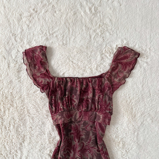1990's mulberry muse milkmaid dress