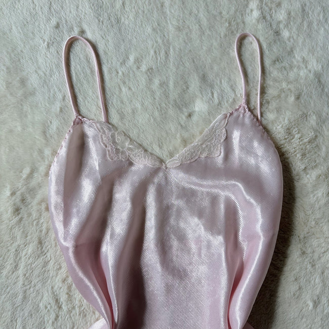 2000's pink pearl slip dress