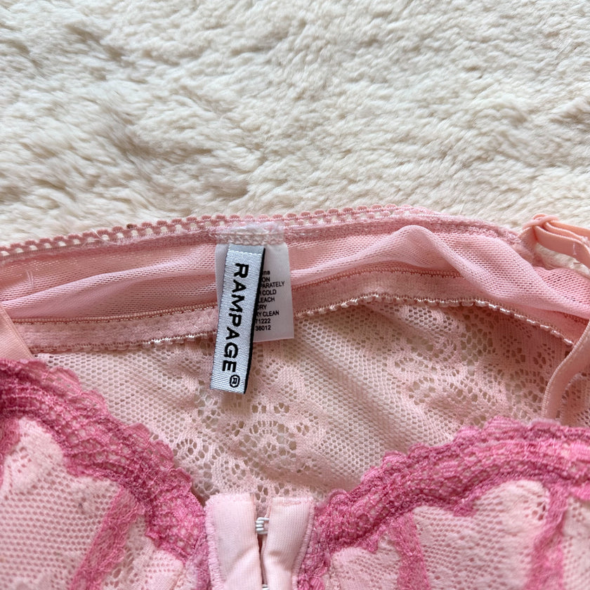 2000's blush seashell corset