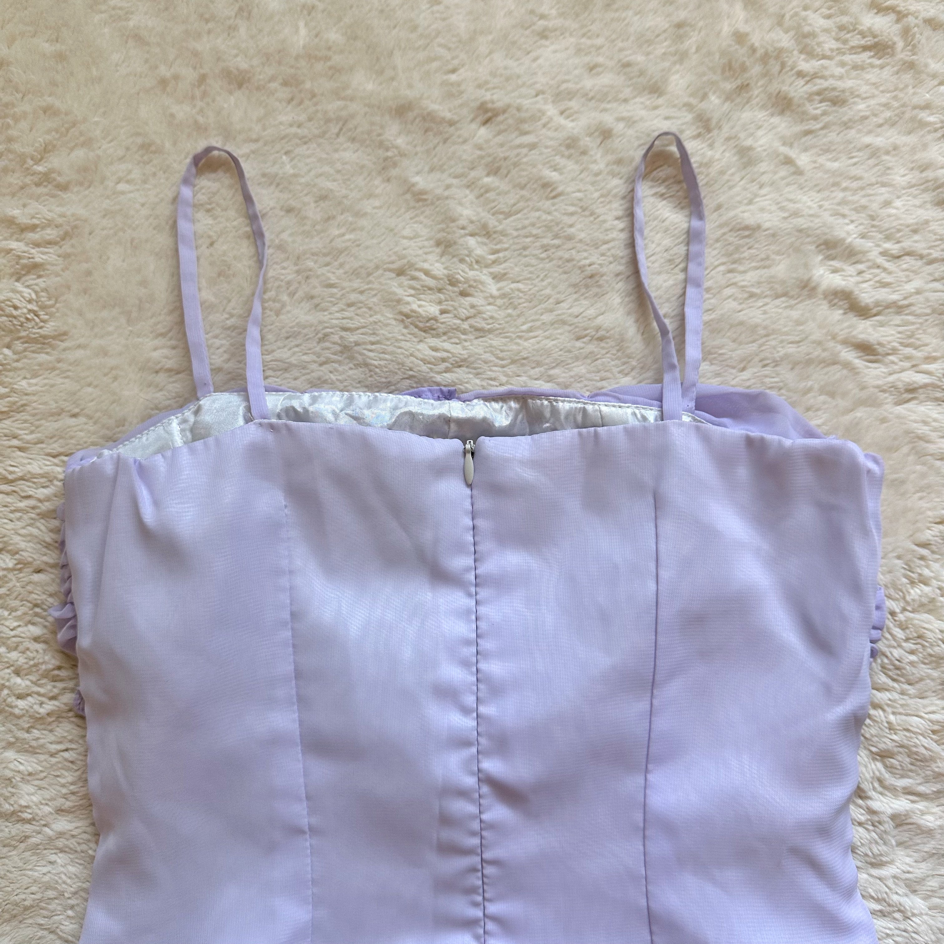 lilac petal mini dress