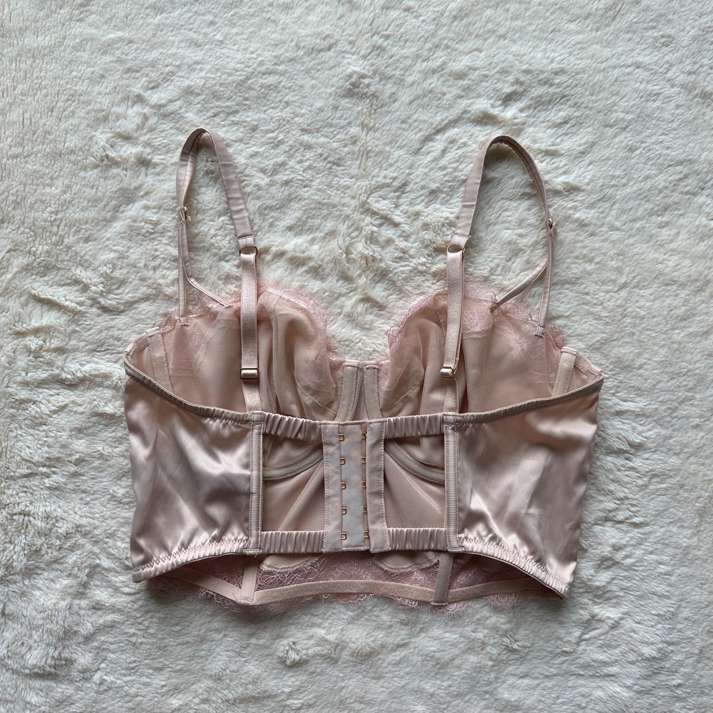 2019 cream + pink longline balconette bra