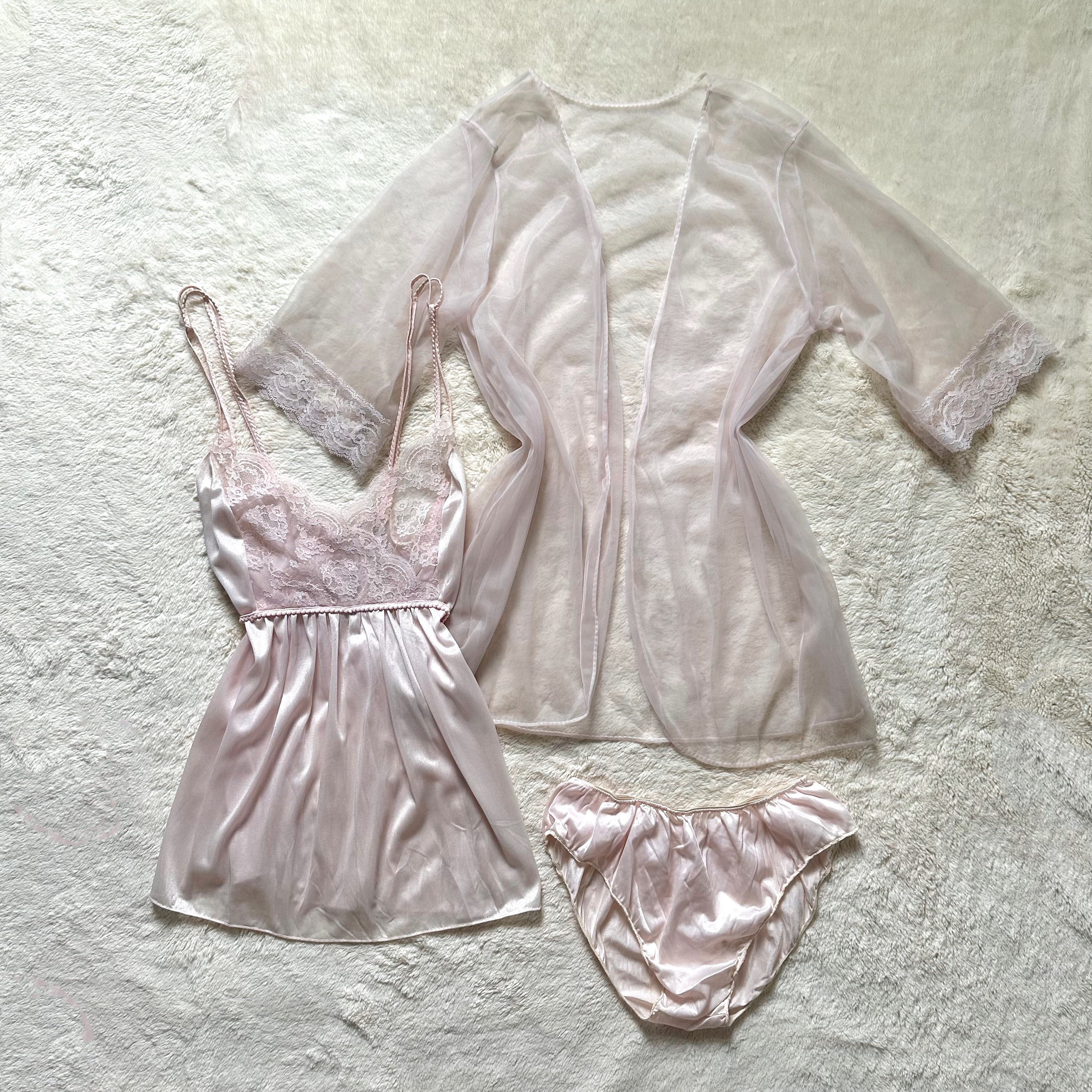 1980's porcelain pink 3 piece set