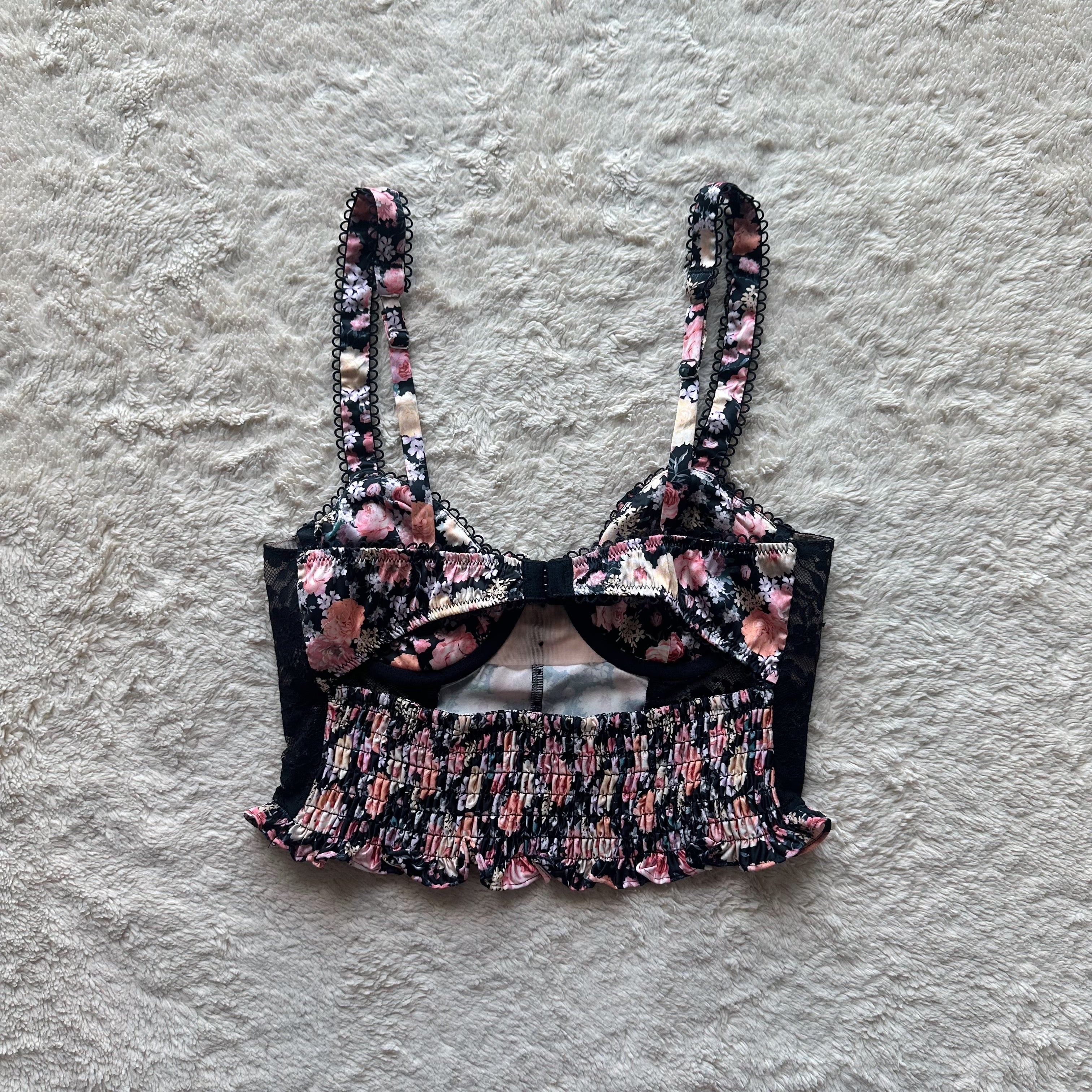 contemporary gardenia noir longline bra