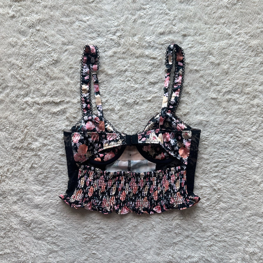 contemporary gardenia noir longline bra