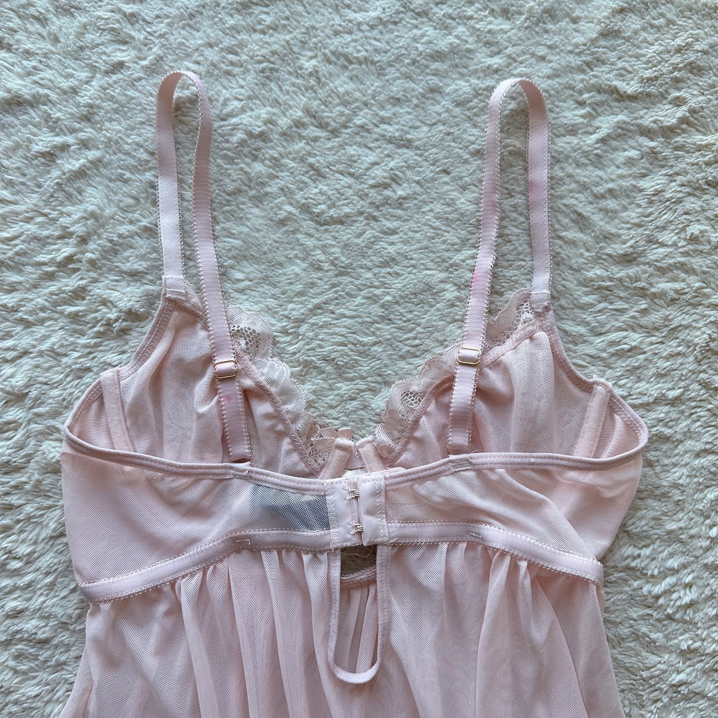 2000's baby pink slip dress