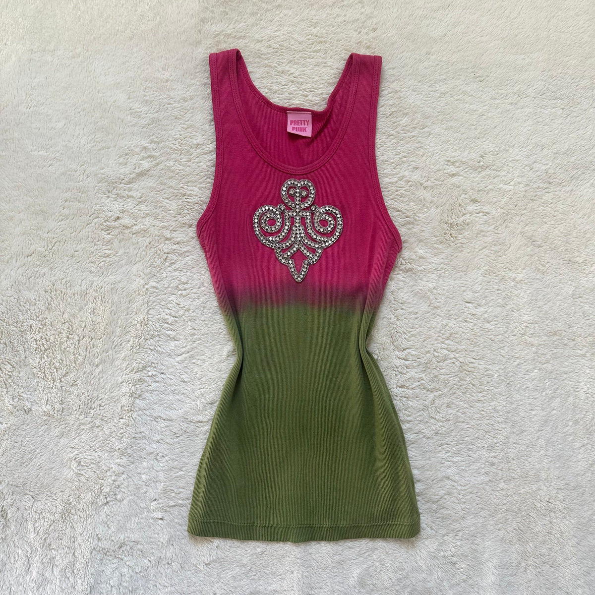 2000's watermelon rhinestone camisole