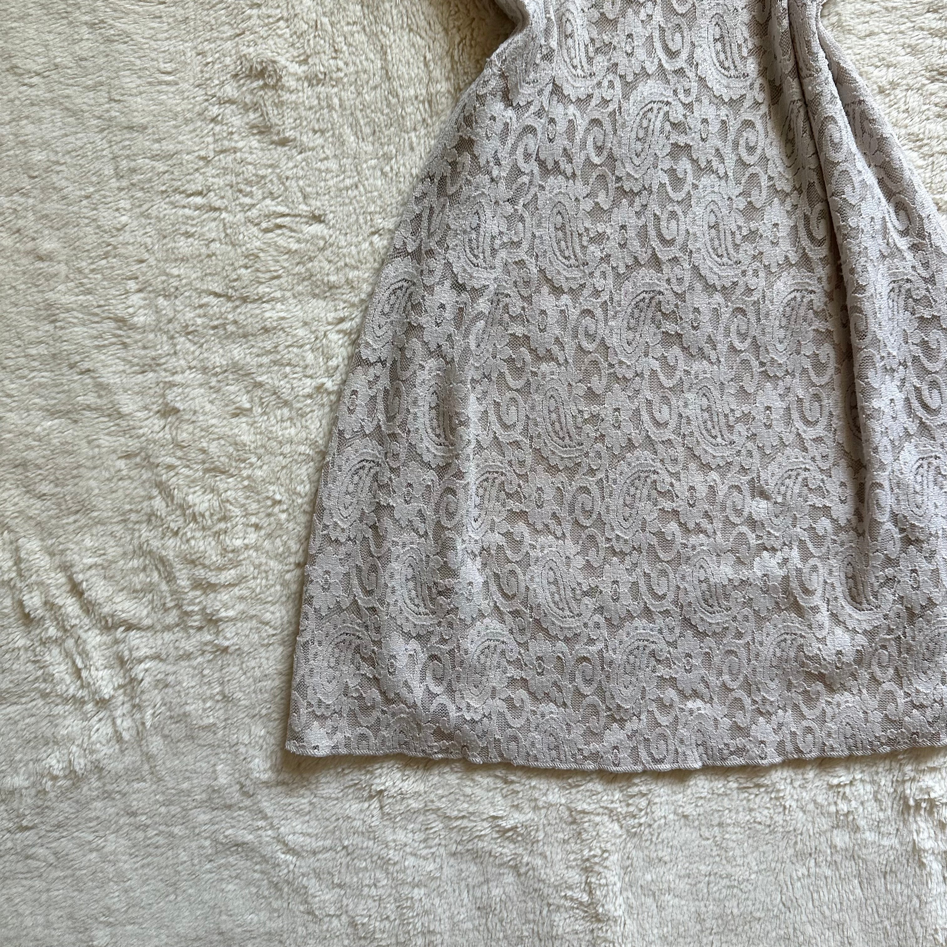 2000's ivory chantilly slip dress