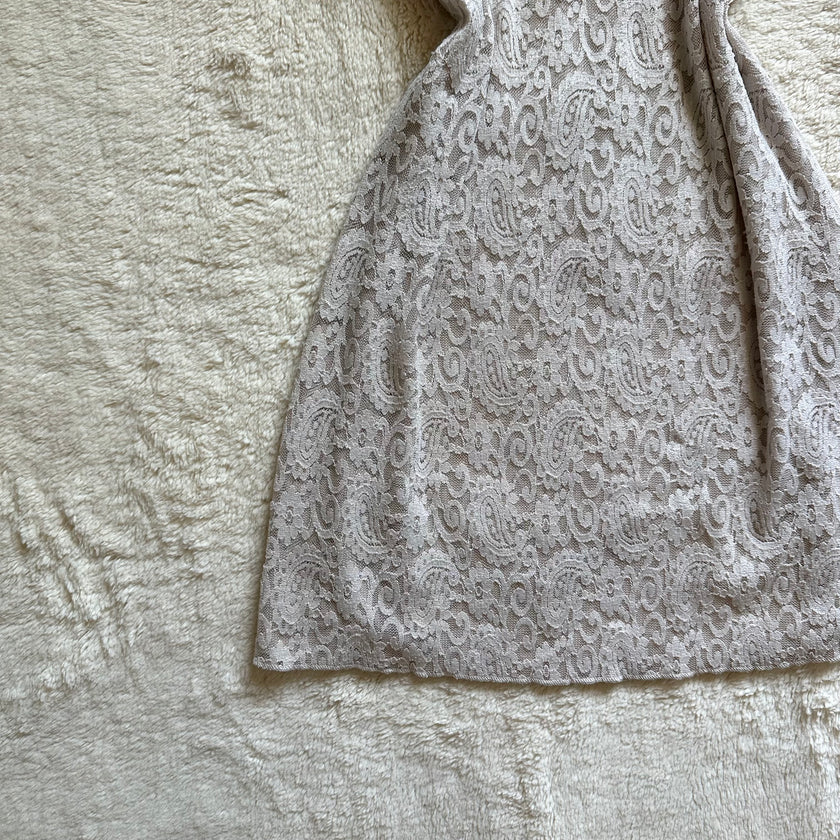 2000's ivory chantilly slip dress