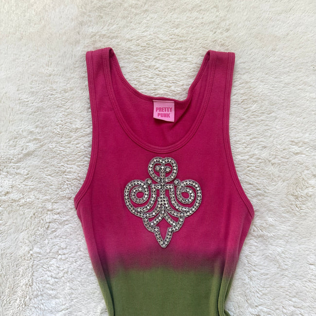 2000's watermelon rhinestone camisole