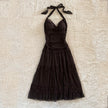 2000's espresso ribbon halter dress