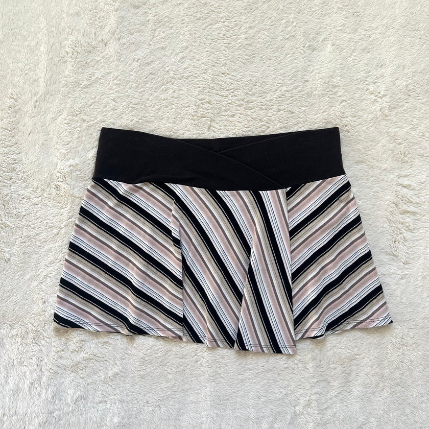 2000's striped mini skirt