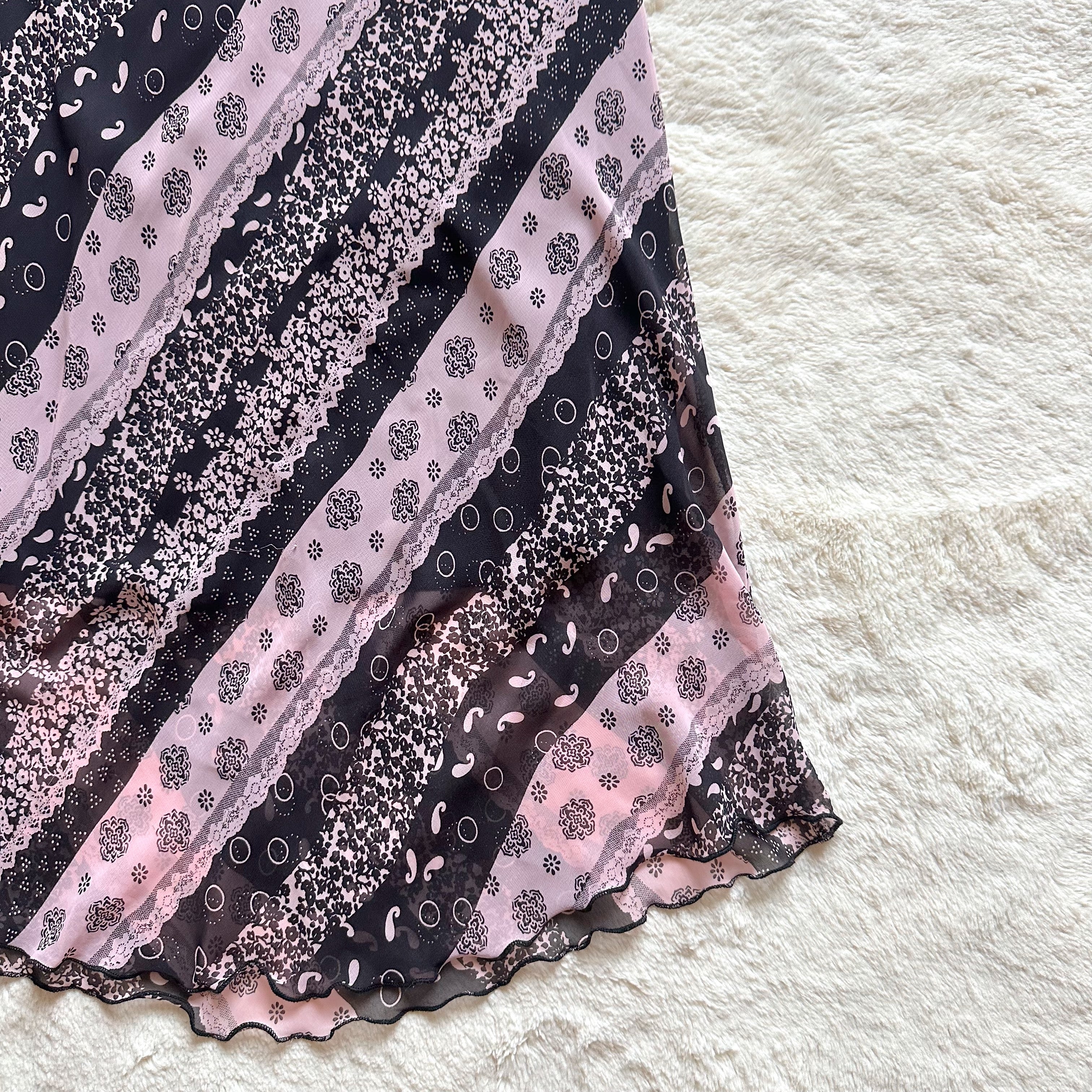 1990's mosaic paisley midi dress