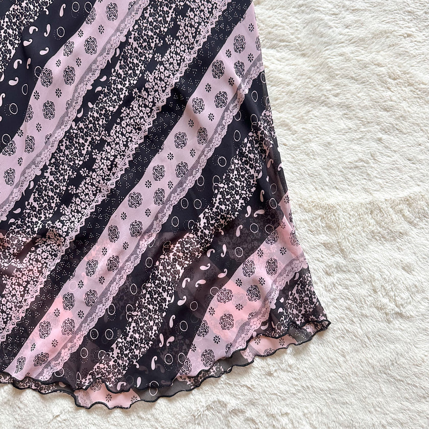 1990's mosaic paisley midi dress