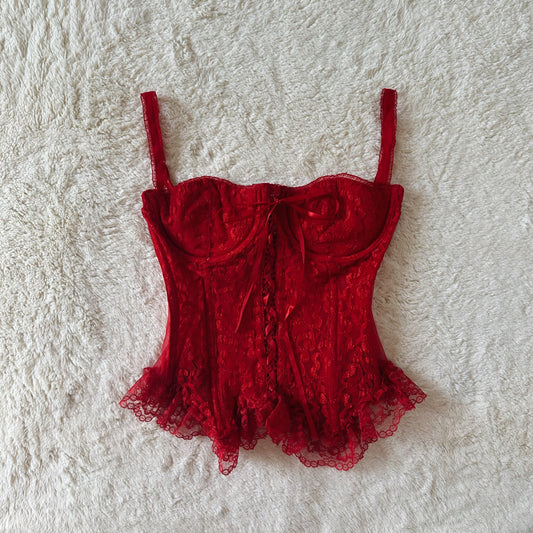 1990's scarlet rose corset top