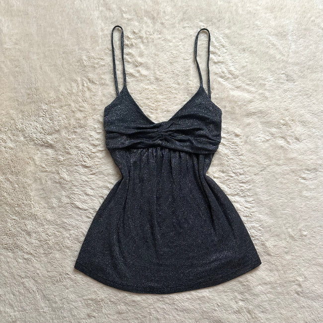 2000's charcoal babydoll top