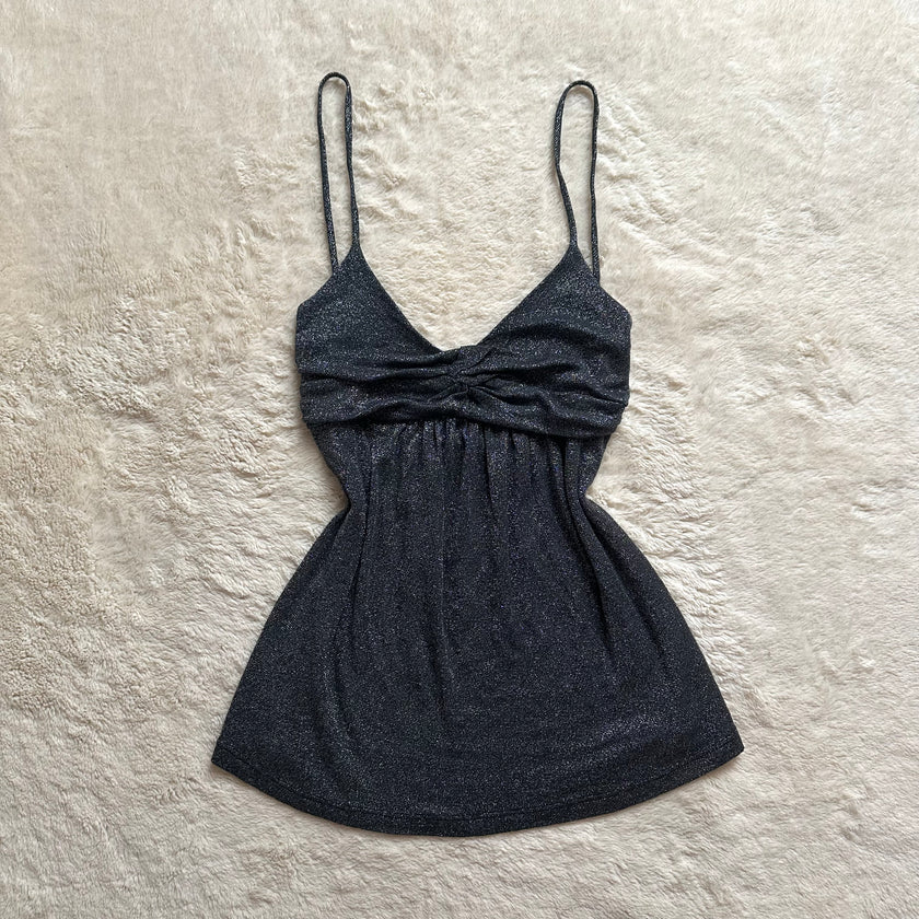 2000's charcoal babydoll top