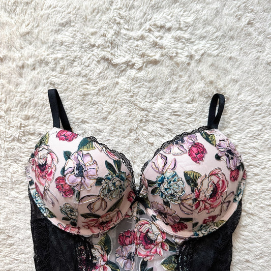 2021 rose embroidered push-up bra top