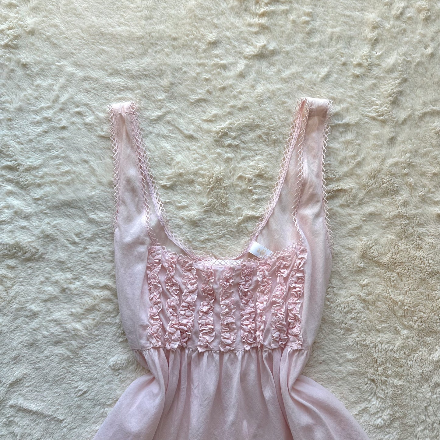 1980's soft pink country collection babydoll slip dress