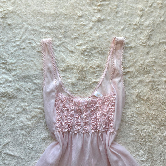 1980's soft pink country collection babydoll slip dress