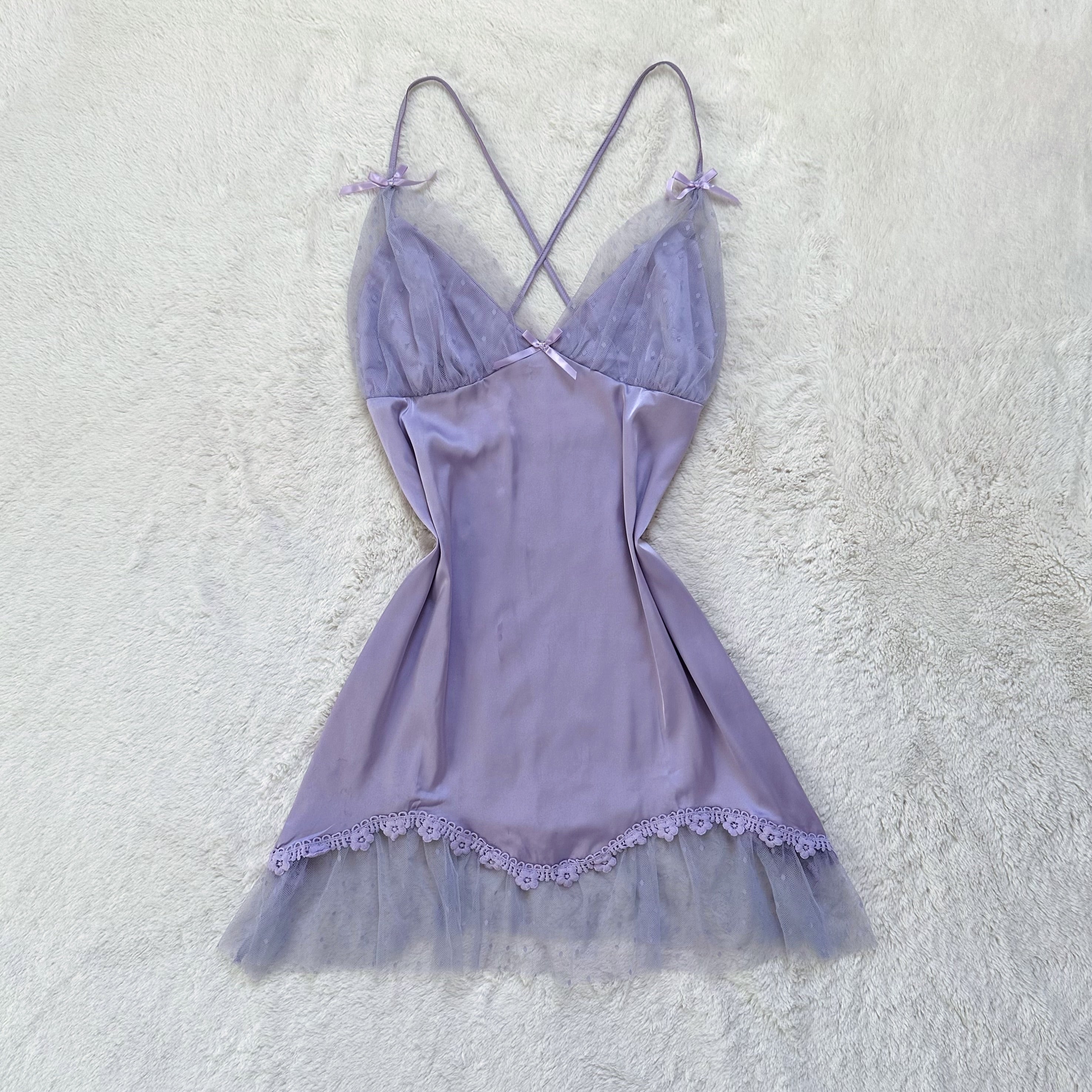 2000's lavender pixie slip dress