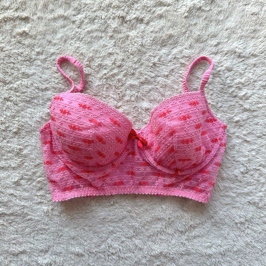2010 pink + red longline bra