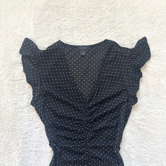 2000's polka dot blouse