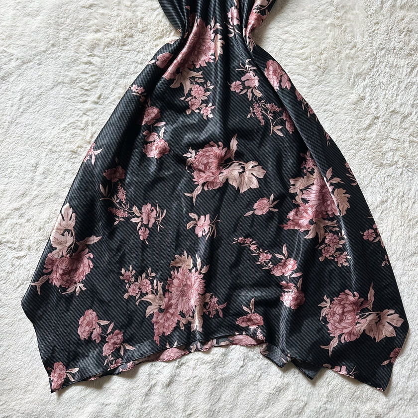 2000's rose noir slip dress