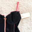 2000's noir rose bustier set