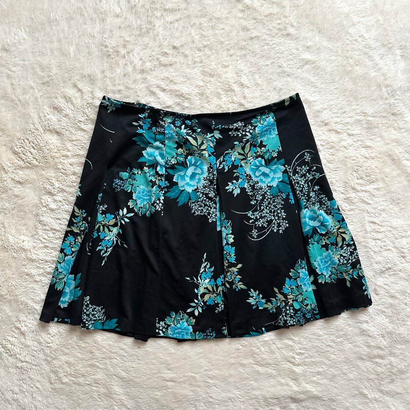 2000's dark garden mini skirt