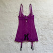 2000's bold berry garter slip dress