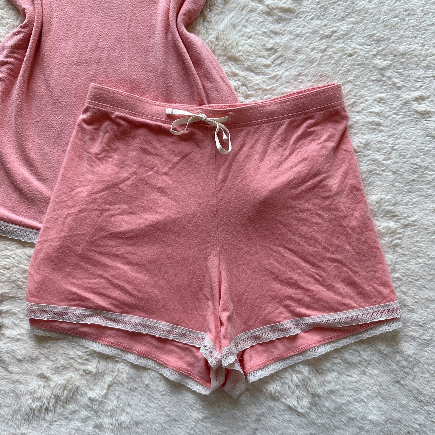 2000's peach cami + shorts set