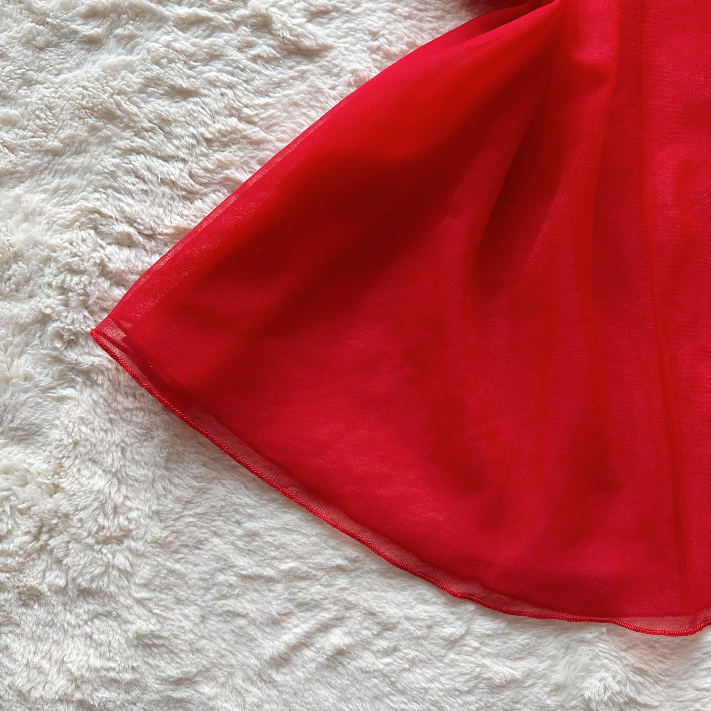 1990's bright red babydoll slip dress