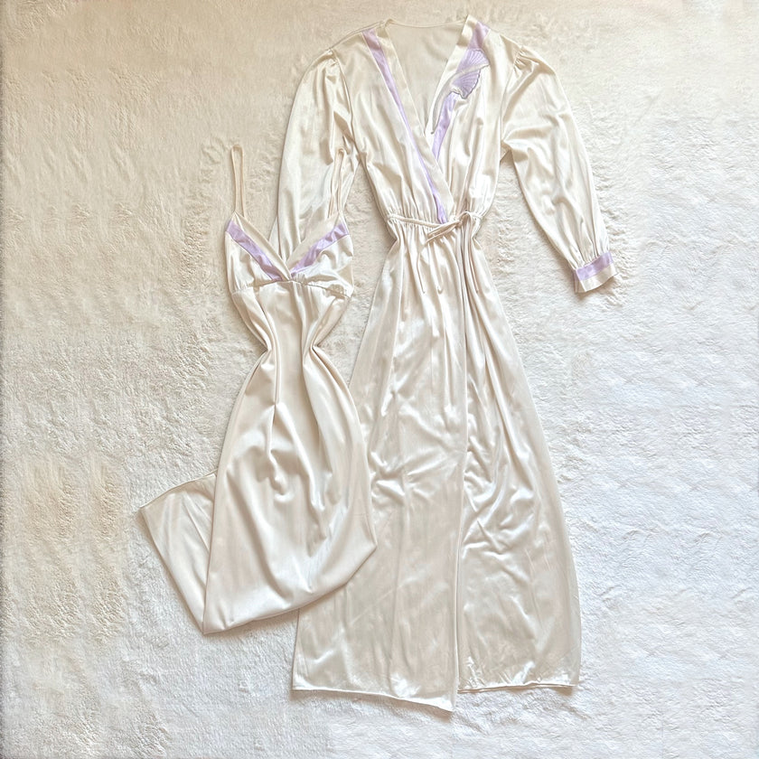 1990's lilac & cream negligee set