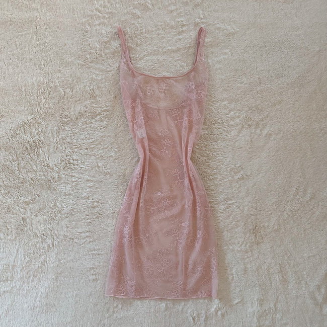 2000's powder pink slip dress