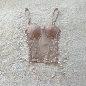2000's cream petal bustier